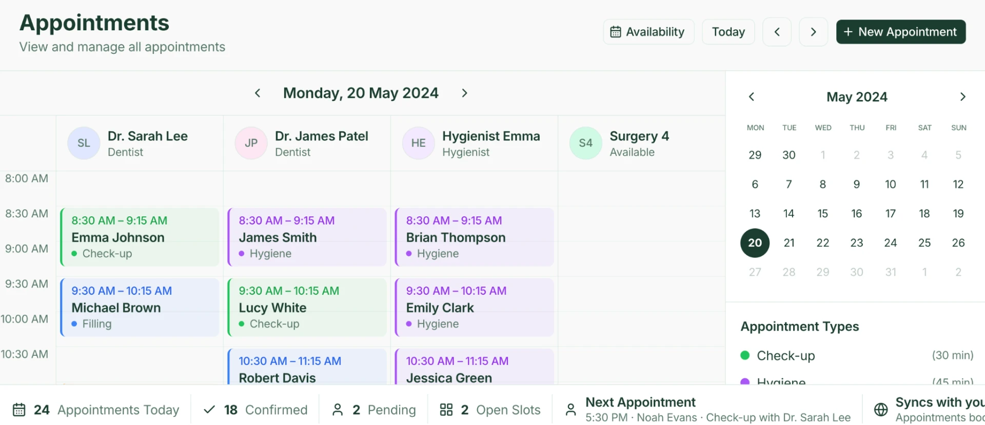 Appointments demo preview