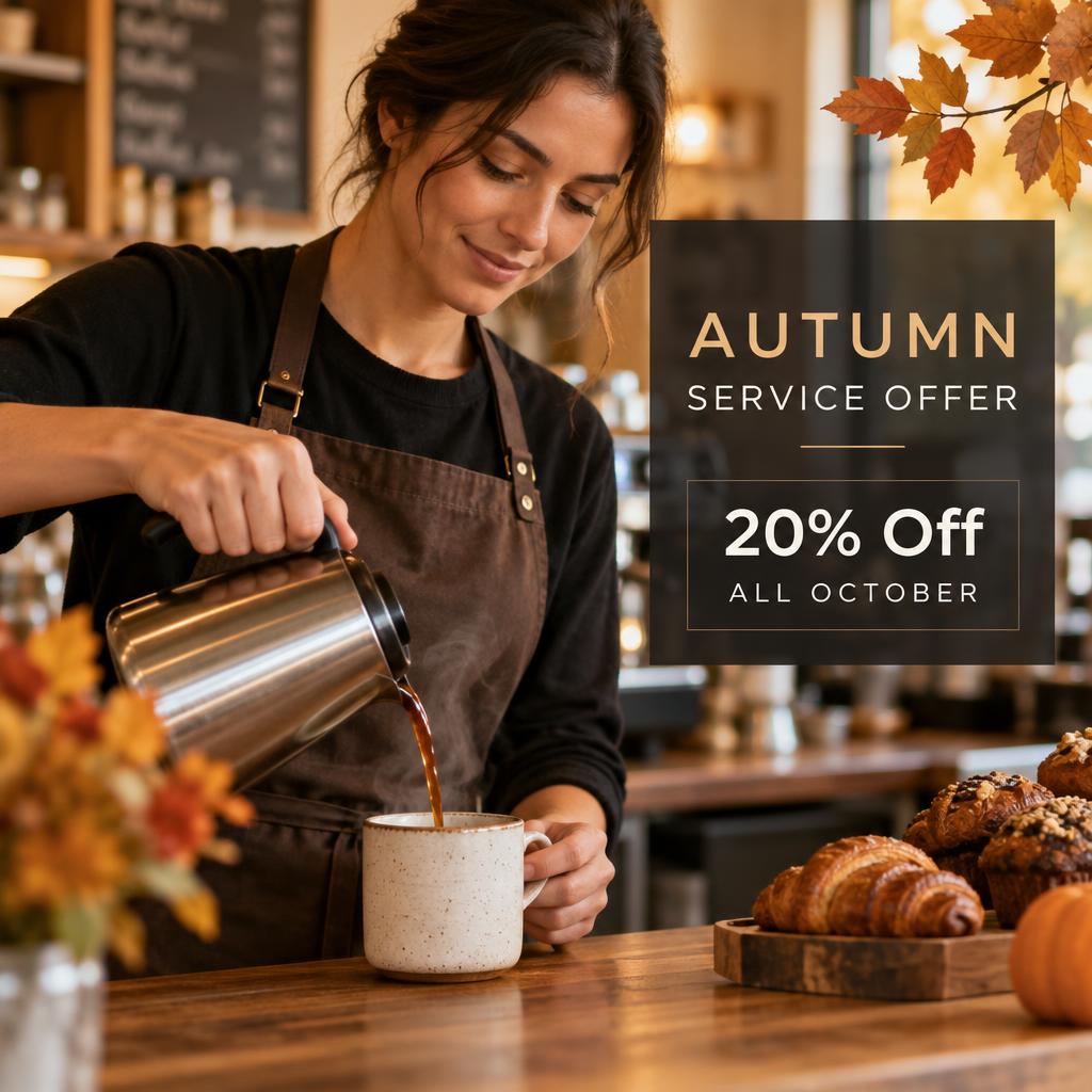 Generated social media post preview for an autumn offer